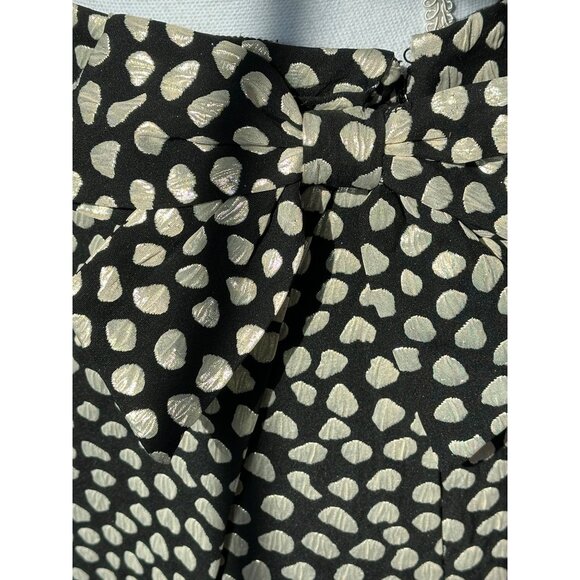J. Crew Skirt Size 0 Metallic Pebble Print Bow Mini Skirt Black / Gold - Picture 6 of 16